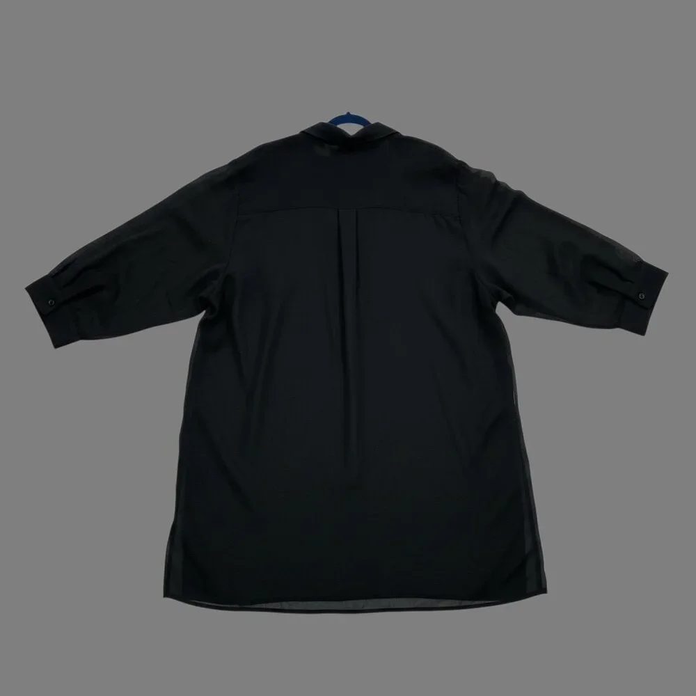 NWT Torrid Chiffon Twist Front Tunic Deep Black Size 5 (28) - Picture 5 of 10